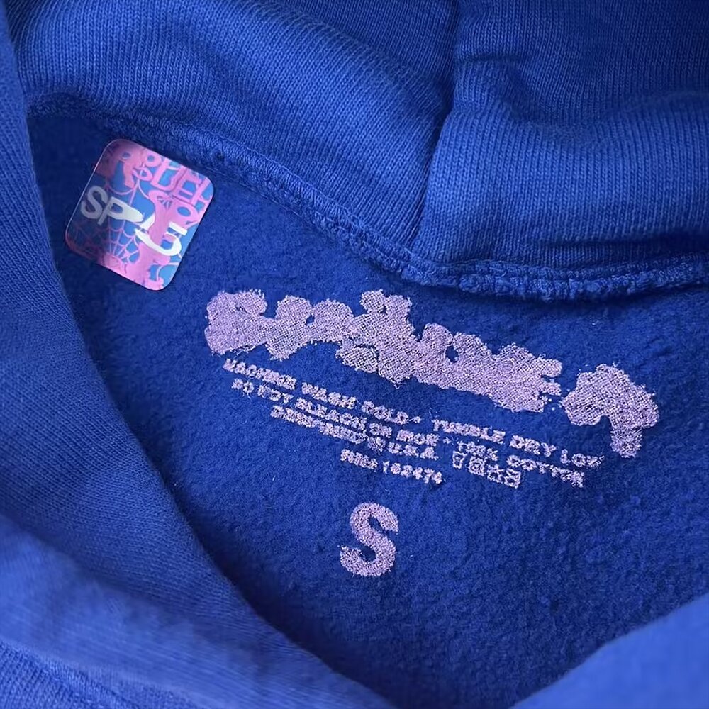 Sp5der Beluga Pullover Hoodie Blue | Spider Worldwide - Picture 4 of 5